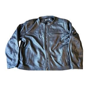 New Z1R Men's Black Leather Biker Munition Motorcycle Jacket Size 4XL 58 60